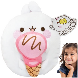 PLUSZAK MASKOTKA MIŁA W DOTYKU Z ZAWIESZKĄ KRÓLICZEK Z LODAMI MOLANG 18 cm