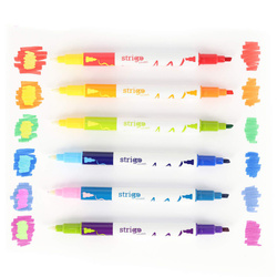 FLAMASTRY DWUSTRONNE ZMIENIAJĄCE KOLOR MAZAKI STRIGO 6 KOLORÓW SZKOLNE