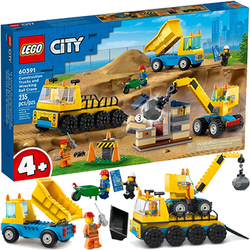 LEGO CITY CIĘŻARÓWKI I DŹWIG WYBURZENIOWY Z KULĄ BUDOWA WYWROTKA 60391