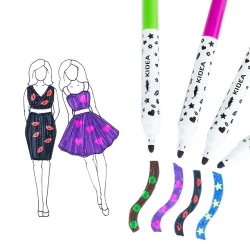 FLAMASTRY MAGICZNE ZE STEMPELKAMI ARTYSTYCZNE 4 PISAKI 8 kolorów KIDEA