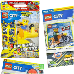 LEGO CITY BUDOWA NR.1 GAZETKI 3 MAGAZYNY + 3 DODATKI KLOCKI FIGURKI BUDUJ