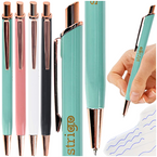 DŁUGOPIS ŻELOWY AUTOMATYCZNY STRIGO DECO METALOWY NIEBIESKI 0,7mm - 4 szt.