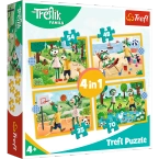 PUZZLE 4w1 TREFLIKI NA WAKACJACH RODZINA TREFLIKÓW UKŁADANKA 34623 TREFL