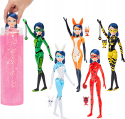 MIRACULOUS BIEDRONKA I CZARNY KOT MARINETTE LALKA NIESPODZIANKA W TUBIE