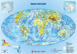 DUŻY PODKŁAD LAMINOWANY DWUSTRONNY - MAPA ŚWIATA