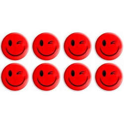 MAGNESY EMOTIKONY BUŹKI DO TABLIC CZERWONE OCZKO 20mm 8SZT TETIS