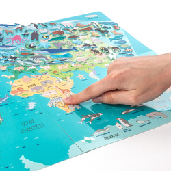 WYKLEJANKA ZWIERZĘTA ŚWIATA GDZIE ŻYJĄ? KREATYWNE NAKLEJKI + GRA KIDEA