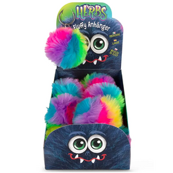 BRELOK DO KLUCZY WŁOCHATY KOLOROWY PLUSZOWY ZAWIESZKA POMPON HERBS GADŻET