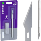 NÓŻ DO PAPIERU KARTONU SKALPEL BIUROWY METALOWY 8mm BERLINGO 5 OSTRZY