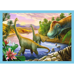 PUZZLE WYJĄTKOWE DINOZAURY DINO UKŁADANKA 4w1 71 EL. 34609 TREFL