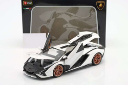 SAMOCHÓD BBURAGO 1/18 - LAMBORGHINI SIAN FKP 37 BIAŁE
