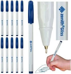 DŁUGOPIS TRÓJKĄTNY NIEBIESKI 0.5 ZENITH GLISS - lekko pisze - 10 szt.