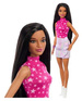 LALKA BARBIE FASHION RÓŻOWA STYL ROCKOWY DŁUGIE CIEMNE WŁOSY 30 cm