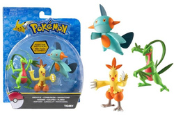 FIGURKI POKEMONY GROVYLE MARSHTOMP COMBUSKEN TOMY