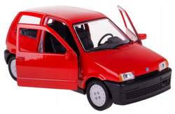 FIAT CINQUECENTO CZERWONY SAMOCHÓD METALOWY WELLY 1:34 KOLEKCJONERSKE AUTO