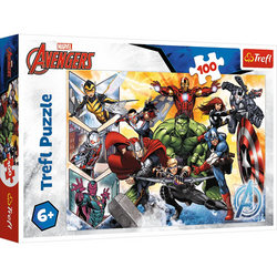 PUZZLE MARVEL 100 ELEMENTÓW SIŁA AVENGERSÓW HULK IRONMAN THOR 16431 TREFL