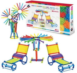 KREATYWNE KLOCKI MAŁYCH GENIUSZY PATYKI KONSTRUKCYJNE SŁOMKI 360 EL. ASKATO