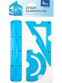 ZESTAW GEOMETRYCZNY KĄTOMIERZ LINIJKA 20CM - TETIS