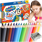 KREDKI BAMBINO GRUBE JUMBO TRÓJKĄTNE W DREWNIE 18 KOLORÓW TEMPERÓWKA