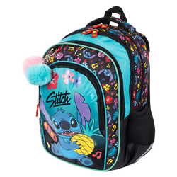 PLECAK SZKOLNY 4-KOMOROWY Z POMPONAMI ST.MAJEWSKI BPL-58 STITCH ALOHA