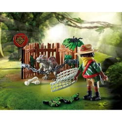 PLAYMOBIL DINO RISE PUŁAPKA NA DINOZAURA SPINOZAUR KŁUSOWNIK KLOCKI 