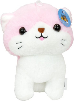 KOTEK PLUSZAK MASKOTKA MIŁY W DOTYKU UROCZY ZWIERZĄTKO 20 cm RÓŻOWY