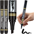 MARKER PISAK FLAMASTER PERMANENTNY ŚCIĘTY PENTEL N860 CZARNY - 2 szt.