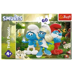 PUZZLE 60 ELEMENTÓW SMERFY - ZACZAROWANY LAS UKŁADANKA TREFL 17401
