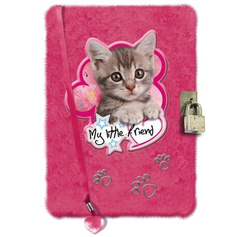 FUTRZANY NOTES A5 KOTEK KOT PAMIĘTNIK Z KŁÓDKĄ 96K