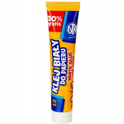 KLEJ SZKOLNY BIAŁY W TUBIE 45 ml DO PAPIERU MOCNY ASTRA - 10 sztuk