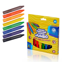 KREDKI ŚWIECOWE ASTRA SUPER JUMBO 8 KOLORÓW EXTRA GRUBE