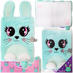 PAMIĘTNIK Z KŁÓDKĄ 3D WŁOCHACZ PLUSZOWY NOTES A5 96 KARTEK KRÓLIK RABBIT