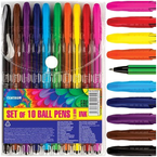 DŁUGOPISY KULKOWE ERGONOMICZNE 10 ŻYWYCH KOLORÓW SZKOLNE BIUROWE CENTRUM