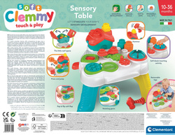 STOLIK EDUKACYJNY TABLICA SENSORYCZNA MIĘKKIE KLOCKI CLEMMY CLEMENTONI