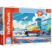 PUZZLE 100 EL. KRÓL PRZESTWORZY SAMOLOT LOTNISKO UKŁADANKA TREFL 16491