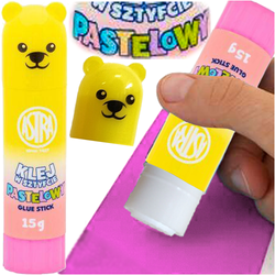 KLEJ W SZTYFCIE ASTRA SZKOLNY 15g PASTELOWE ZWIERZĄTKA MOCNY - 10 szt.