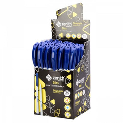 DŁUGOPIS TRÓJKĄTNY NIEBIESKI 0.5 ZENITH GLISS - lekko pisze - 10 szt.