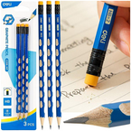 OŁÓWEK Z GUMKĄ HB DELI HEKSAGONALNY DRZEWO LIPOWE SZKOLNY 3 szt. (1 op.)