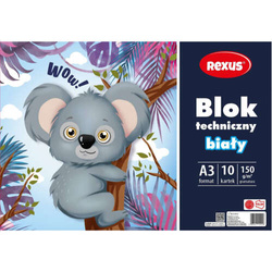 BLOK TECHNICZNY BIAŁY A3 10K 150G REXUS BENIAMIN PRODUKT POLSKI