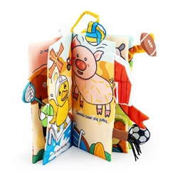 KSIĄŻECZKA SENSORYCZNA MATERIAŁOWA EDUKACYJNA ZAWIESZKA ZABAWA NA FARMIE