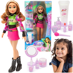 LALKA WINX CLUB BEAUTY POP FLORA 26 cm MODOWA AKCESORIA ŻEL Z BROTAKEM