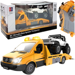 MERCEDES SPRINTER LAWETA ZDALNIE STEROWANA Z SAMOCHODEM TERENOWYM 1:18