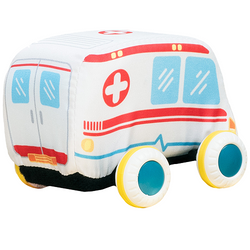 SAMOCHÓD AUTKO Z NAPĘDEM MIĘKKIE PLUSZOWE SAMOCHODZIK AMBULANS KARETKA