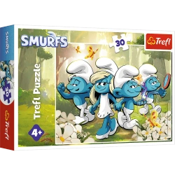 PUZZLE 30 ELEMENTÓW SMERFY - SMERFNE PRZYGODY UKŁADANKA TREFL 18317