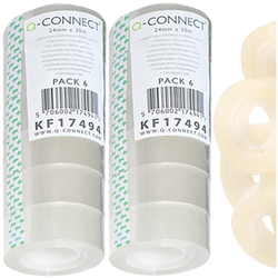 TAŚMA BIUROWA Q-CONNECT KLEJĄCA 24 MM x 30 METRÓW 12 SZTUK - 2 op.