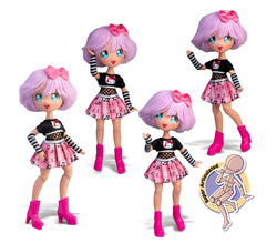 LALKA TEDDY ROCK HELLO KITTY MANGA MODA JAPOŃSKA PRZEGUBOWA FIOLETOWA