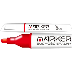MARKER SUCHOŚCIERALNY DO BIAŁYCH TABLIC 3mm CZERWONY STOŻKOWY TETIS - 3 szt