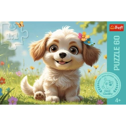 PUZZLE 60 ELEMENTÓW SCZENIACZKIEM BYĆ! PIESEK UKŁADANKA TREFL 17408