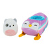 SQUISHMALLOW MIŚ PANDA - POJAZD Z MINI PLUSZAKIEM