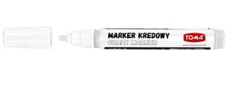 MARKER KREDOWY BIAŁY DO TABLIC SZKŁA TOMA OKRĄGŁY 4,5mm ZMYWALNY - 5 szt.